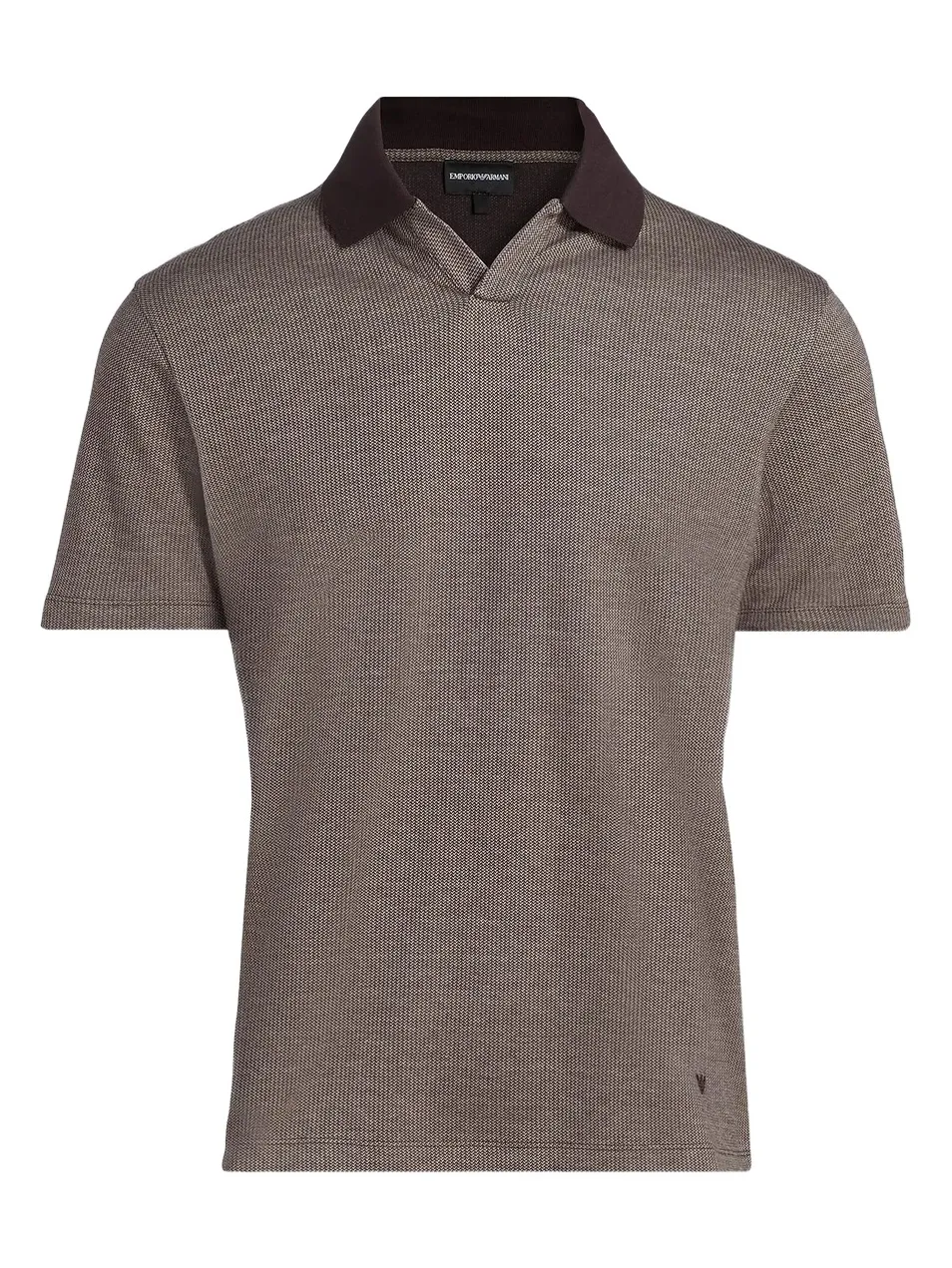 Men's Melange Johnny Collar Polo Shirt Men's Melange Johnny Collar Polo Shirt
