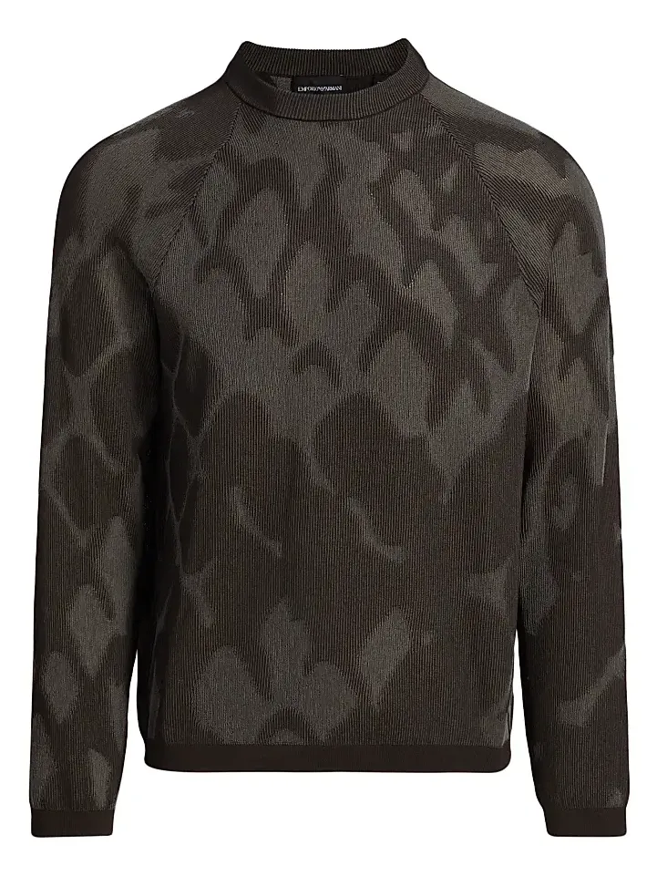 Emporio Armani Men's Pattern Abstract-Print Crewneck Sweater