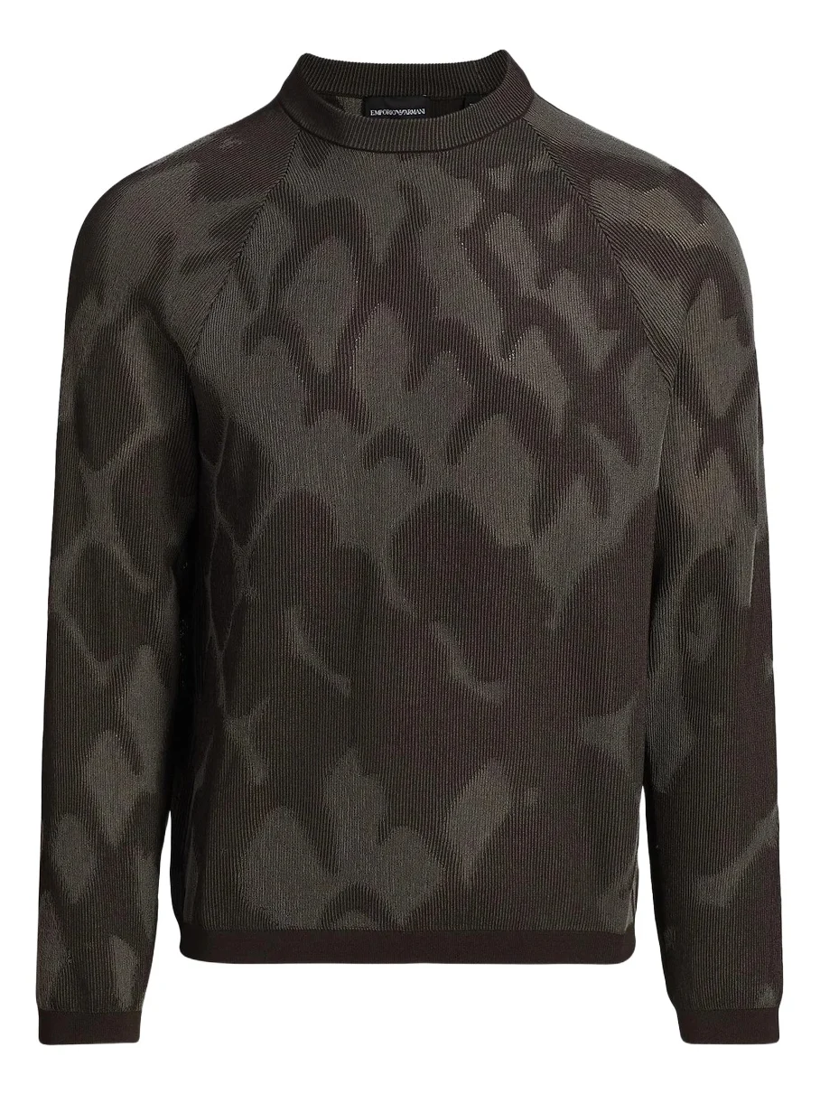 Emporio Armani Men's Pattern Abstract-Print Crewneck Sweater