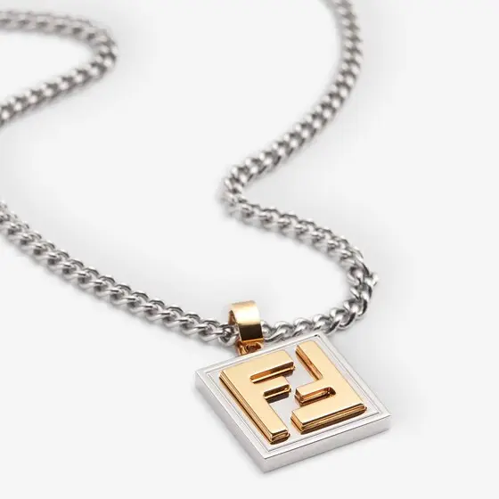 Fendi Palladium and Gold Colored Necklace | Thumbnail 2