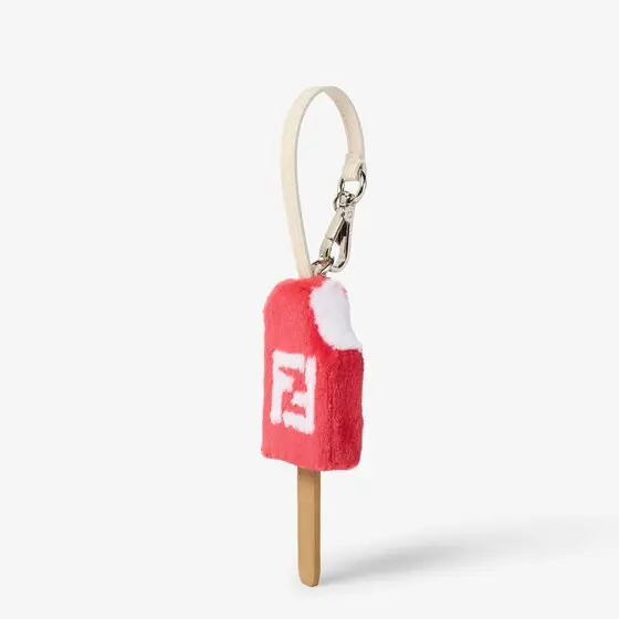 Fendi Bag charm made of red mink with white FF inlay | Thumbnail 2 Fendi Bag charm made of red mink with white FF inlay | Thumbnail 2