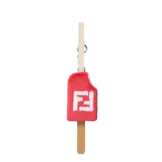 Fendi Bag charm made of red mink with white FF inlay | Image 1 Fendi Bag charm made of red mink with white FF inlay | Image 1