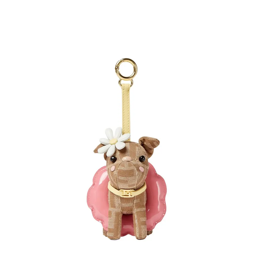 Fendi Bag charm made of beige FF jacquard | Image 1 Fendi Bag charm made of beige FF jacquard | Image 1