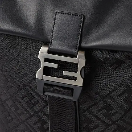 Fendi Flux backpack made of black padded FF nylon, with | Thumbnail 4 Fendi Flux backpack made of black padded FF nylon, with | Thumbnail 4