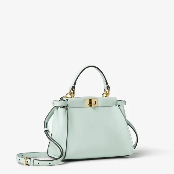 Fendi Peekaboo Mini Leather and Natural Raffia Bag | Thumbnail 2 Fendi Peekaboo Mini Leather and Natural Raffia Bag | Thumbnail 2