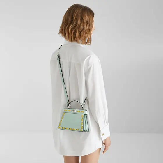 Fendi Peekaboo ISeeU Petite Cuoio Romano Leather Bag with Oversized Stitching | Thumbnail 2 Fendi Peekaboo ISeeU Petite Cuoio Romano Leather Bag with Oversized Stitching | Thumbnail 2