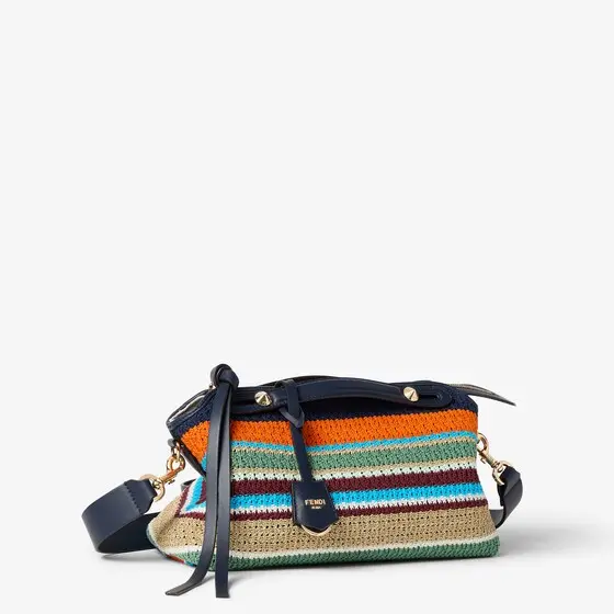 Fendi By the Way Soft Medium Raffia-Effect Material and Cotton Crochet Bag | Thumbnail 3