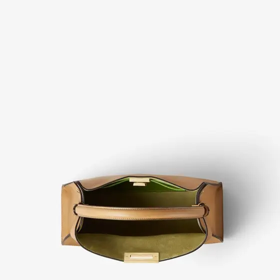 Fendi Way Medium Cappuccino Leather and Forest Green Suede Bag | Thumbnail 6 Fendi Way Medium Cappuccino Leather and Forest Green Suede Bag | Thumbnail 6