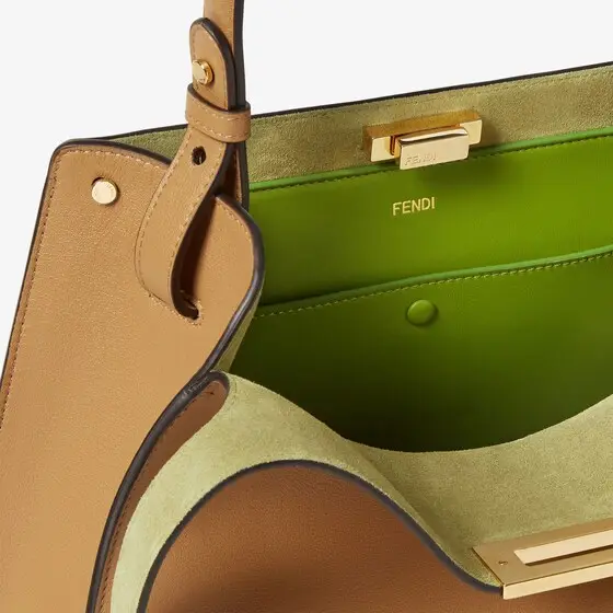 Fendi Way Medium Cappuccino Leather and Forest Green Suede Bag | Thumbnail 7 Fendi Way Medium Cappuccino Leather and Forest Green Suede Bag | Thumbnail 7