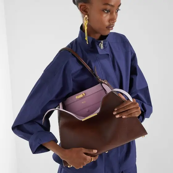 Fendi Way Medium Leather and Violet Suede Bag | Thumbnail 2 Fendi Way Medium Leather and Violet Suede Bag | Thumbnail 2