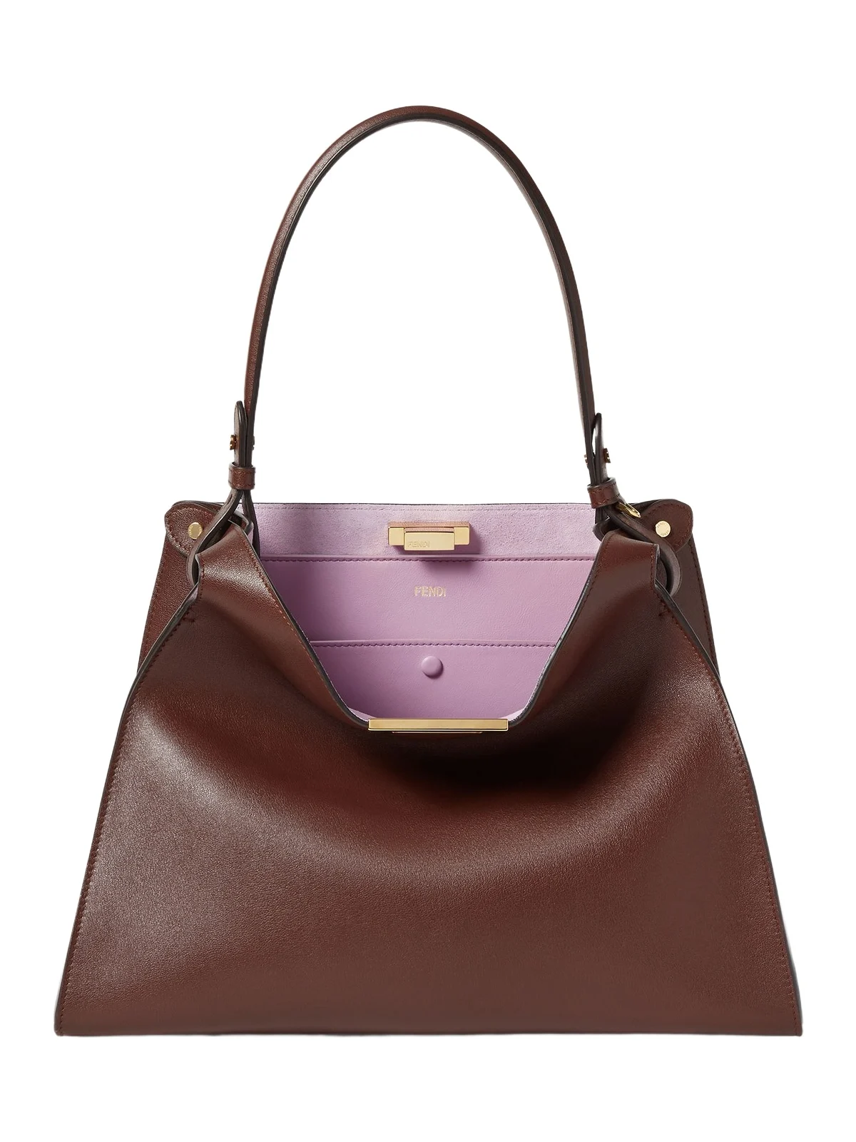 Fendi Way Medium Leather and Violet Suede Bag