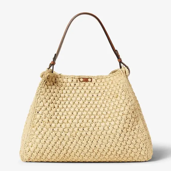 Fendi Way Large Woven Raffia-Effect Material Bag | Thumbnail 5