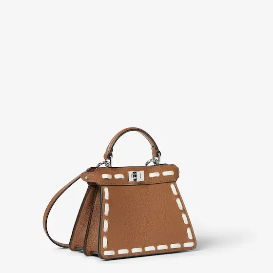 Fendi Peekaboo ISeeU Petite Sellier Brown Cuoio Romano Leather Bag with Oversized Stitching | Thumbnail 2 Fendi Peekaboo ISeeU Petite Sellier Brown Cuoio Romano Leather Bag with Oversized Stitching | Thumbnail 2