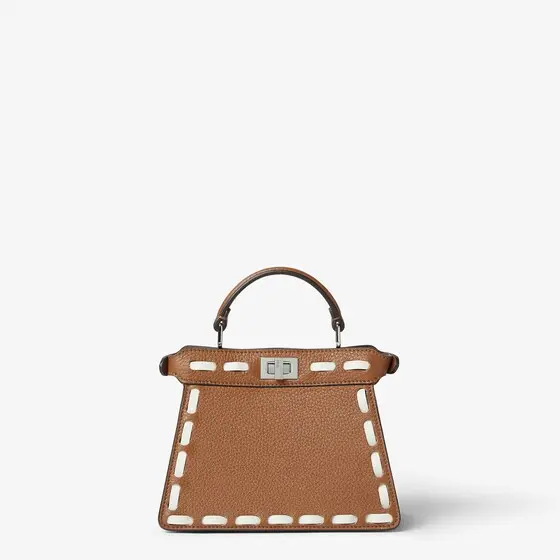 Fendi Peekaboo ISeeU Petite Sellier Brown Cuoio Romano Leather Bag with Oversized Stitching | Thumbnail 3 Fendi Peekaboo ISeeU Petite Sellier Brown Cuoio Romano Leather Bag with Oversized Stitching | Thumbnail 3