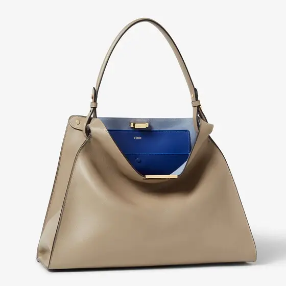 Fendi Way Large Leather and Neon Blue Suede Bag | Thumbnail 4 Fendi Way Large Leather and Neon Blue Suede Bag | Thumbnail 4