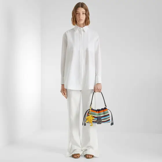 Fendi Baguette Soft Medium Raffia-Effect Material and Cotton Crochet Bag | Thumbnail 7 Fendi Baguette Soft Medium Raffia-Effect Material and Cotton Crochet Bag | Thumbnail 7