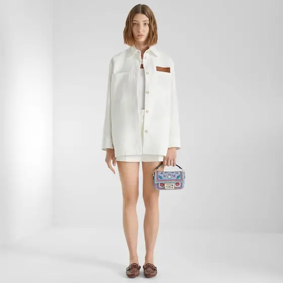 Fendi Baguette Mini Denim Bag with Multicolor Embroidery | Thumbnail 7 Fendi Baguette Mini Denim Bag with Multicolor Embroidery | Thumbnail 7