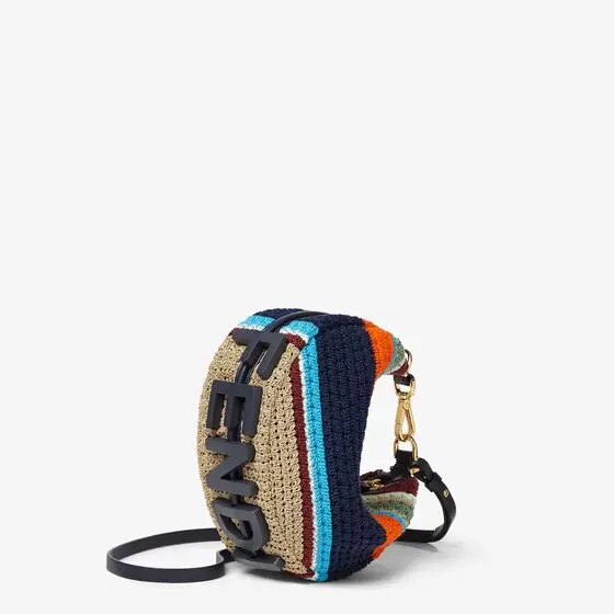 Fendi Fendigraphy Mini Raffia-Effect Material and Cotton Crochet Mini-Bag | Thumbnail 3 Fendi Fendigraphy Mini Raffia-Effect Material and Cotton Crochet Mini-Bag | Thumbnail 3