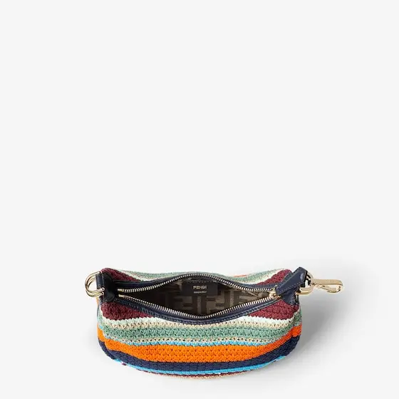 Fendi Fendigraphy Mini Raffia-Effect Material and Cotton Crochet Mini-Bag | Thumbnail 4 Fendi Fendigraphy Mini Raffia-Effect Material and Cotton Crochet Mini-Bag | Thumbnail 4