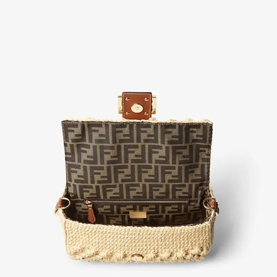 Fendi Baguette Hazelnut-Stitch Raffia-Effect Material Bag | Thumbnail 6 Fendi Baguette Hazelnut-Stitch Raffia-Effect Material Bag | Thumbnail 6