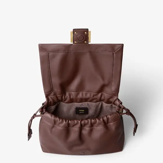 Fendi Baguette Soft Medium Mahogany Brown Nappa Leather Bag | Thumbnail 4 Fendi Baguette Soft Medium Mahogany Brown Nappa Leather Bag | Thumbnail 4