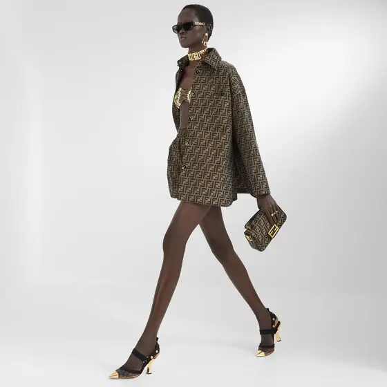 Fendi Baguette Chain Midi FF Jacquard Fabric Bag | Thumbnail 6 Fendi Baguette Chain Midi FF Jacquard Fabric Bag | Thumbnail 6