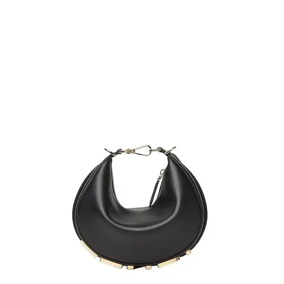 Fendi Mini hobo bag made of soft black leather, embellished | Image 1 Fendi Mini hobo bag made of soft black leather, embellished | Image 1