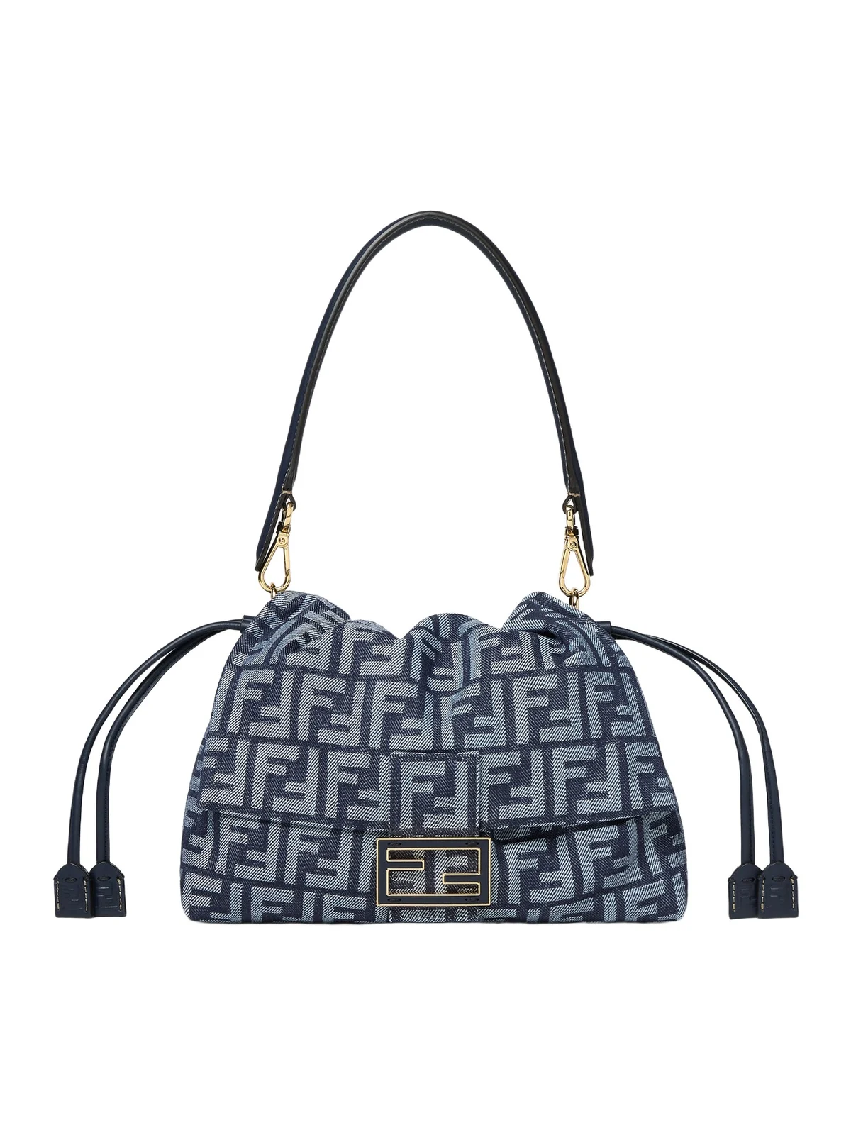 Fendi Baguette Soft Medium Denim-Effect FF Jacquard Bag