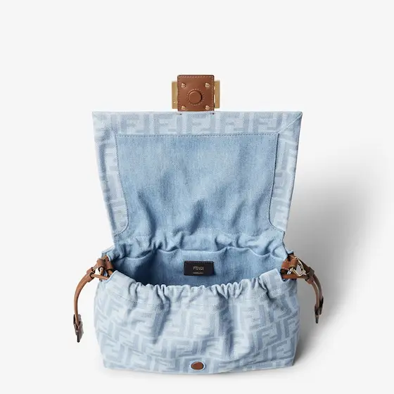 Fendi Baguette Soft Medium FF Denim Bag | Thumbnail 5 Fendi Baguette Soft Medium FF Denim Bag | Thumbnail 5