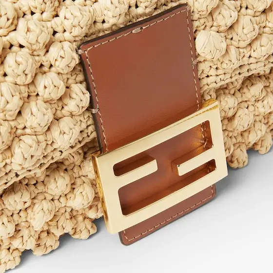 Fendi Baguette Mini Hazelnut-Stitch Raffia-Effect Material Bag | Thumbnail 5 Fendi Baguette Mini Hazelnut-Stitch Raffia-Effect Material Bag | Thumbnail 5