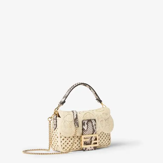 Fendi Baguette Mini Ribbon Bag with Doily Embroidery | Thumbnail 2 Fendi Baguette Mini Ribbon Bag with Doily Embroidery | Thumbnail 2