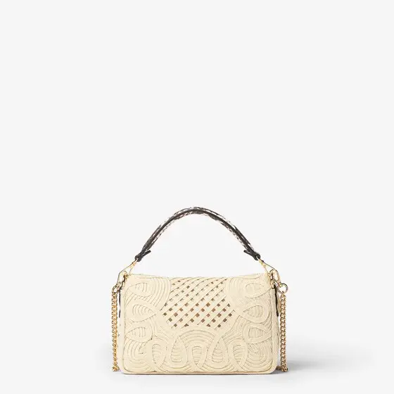 Fendi Baguette Mini Ribbon Bag with Doily Embroidery | Thumbnail 3 Fendi Baguette Mini Ribbon Bag with Doily Embroidery | Thumbnail 3