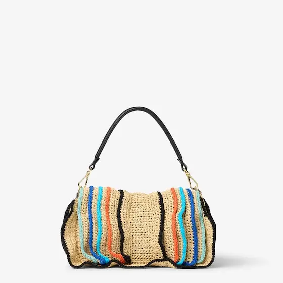 Fendi Baguette Raffia-Effect Material Bag with Multicolored Tiered Ruffles | Thumbnail 3 Fendi Baguette Raffia-Effect Material Bag with Multicolored Tiered Ruffles | Thumbnail 3