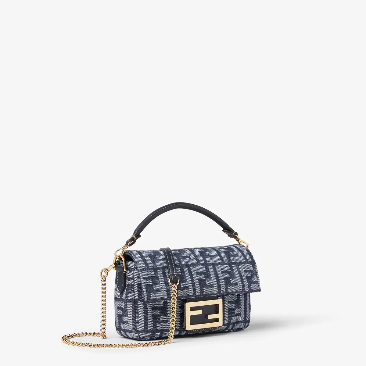 Fendi Baguette Mini Denim-Effect FF Jacquard Bag | Thumbnail 2 Fendi Baguette Mini Denim-Effect FF Jacquard Bag | Thumbnail 2