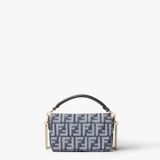 Fendi Baguette Mini Denim-Effect FF Jacquard Bag | Thumbnail 3 Fendi Baguette Mini Denim-Effect FF Jacquard Bag | Thumbnail 3