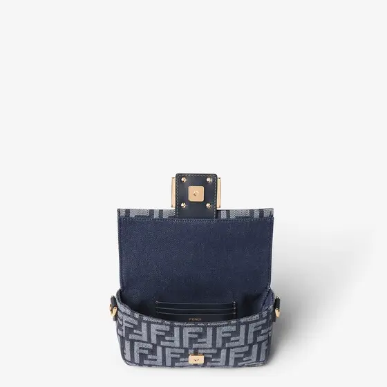 Fendi Baguette Mini Denim-Effect FF Jacquard Bag | Thumbnail 4 Fendi Baguette Mini Denim-Effect FF Jacquard Bag | Thumbnail 4