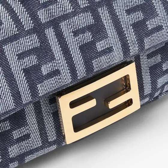 Fendi Baguette Mini Denim-Effect FF Jacquard Bag | Thumbnail 5 Fendi Baguette Mini Denim-Effect FF Jacquard Bag | Thumbnail 5