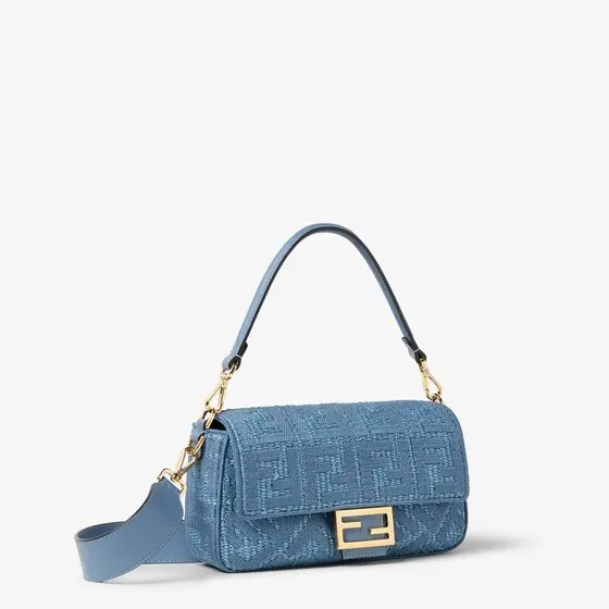 Fendi Baguette Woven Raffia-Effect Material Bag with FF Embroidery | Thumbnail 3 Fendi Baguette Woven Raffia-Effect Material Bag with FF Embroidery | Thumbnail 3