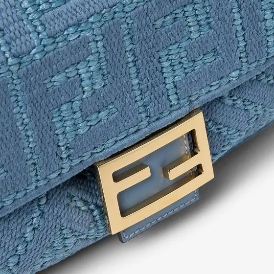 Fendi Baguette Woven Raffia-Effect Material Bag with FF Embroidery | Thumbnail 6 Fendi Baguette Woven Raffia-Effect Material Bag with FF Embroidery | Thumbnail 6