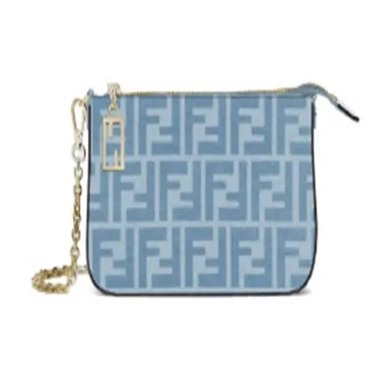 Fendi Tube Pouch made of FF denim in organic cotton with a light | Image 1 Fendi Tube Pouch made of FF denim in organic cotton with a light | Image 1