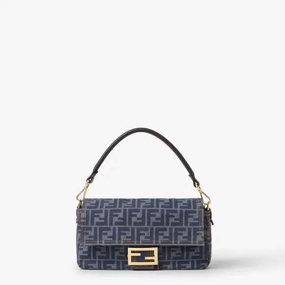 Fendi Baguette Denim and Blue Denim-Effect FF Jacquard Bag | Thumbnail 4 Fendi Baguette Denim and Blue Denim-Effect FF Jacquard Bag | Thumbnail 4