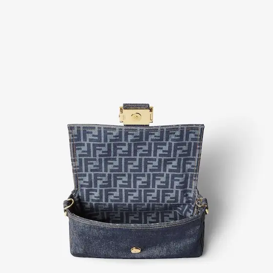 Fendi Baguette Denim and Blue Denim-Effect FF Jacquard Bag | Thumbnail 7 Fendi Baguette Denim and Blue Denim-Effect FF Jacquard Bag | Thumbnail 7