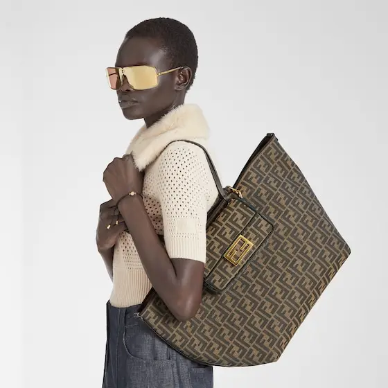 Fendi Baguette Mini FF Jacquard Fabric Bag | Thumbnail 3 Fendi Baguette Mini FF Jacquard Fabric Bag | Thumbnail 3