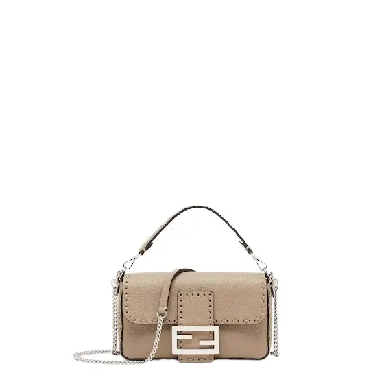 Fendi Mini iconic Baguette® bag made with 309 tone-on-tone macro | Image 1 Fendi Mini iconic Baguette® bag made with 309 tone-on-tone macro | Image 1
