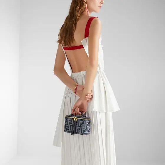 Fendi Vanity Denim-Effect FF Jacquard Mini-Bag | Thumbnail 7 Fendi Vanity Denim-Effect FF Jacquard Mini-Bag | Thumbnail 7