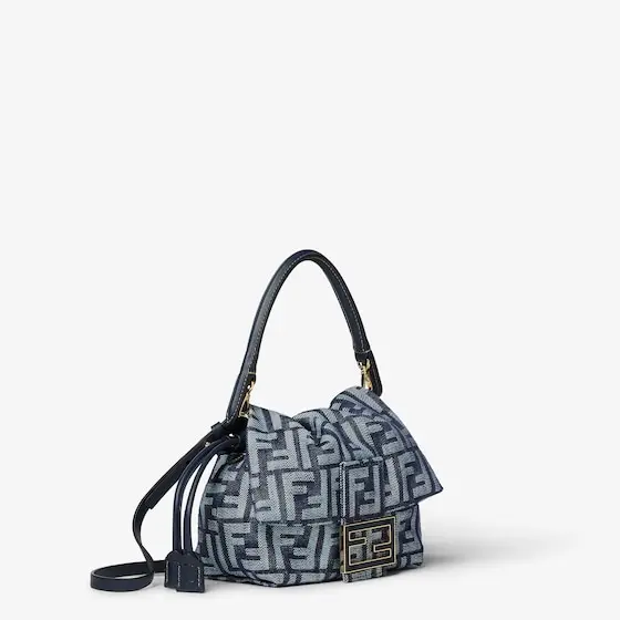 Fendi Baguette Soft Small Denim-Effect FF Jacquard Mini-Bag | Thumbnail 2 Fendi Baguette Soft Small Denim-Effect FF Jacquard Mini-Bag | Thumbnail 2