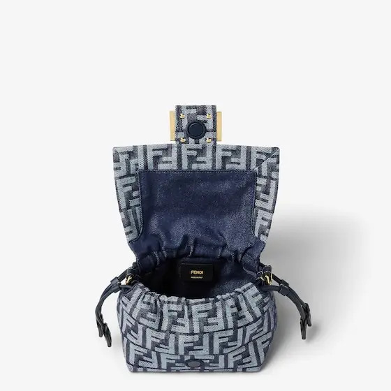 Fendi Baguette Soft Small Denim-Effect FF Jacquard Mini-Bag | Thumbnail 4 Fendi Baguette Soft Small Denim-Effect FF Jacquard Mini-Bag | Thumbnail 4