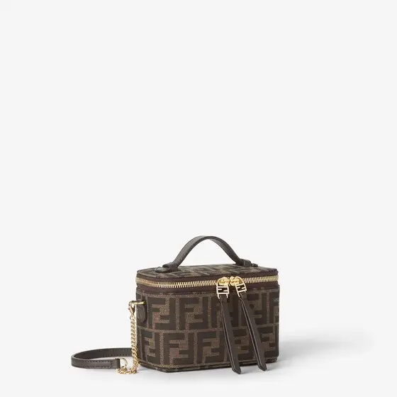 Fendi Vanity Tobacco Brown FF Jacquard Fabric Mini-Bag | Thumbnail 3 Fendi Vanity Tobacco Brown FF Jacquard Fabric Mini-Bag | Thumbnail 3