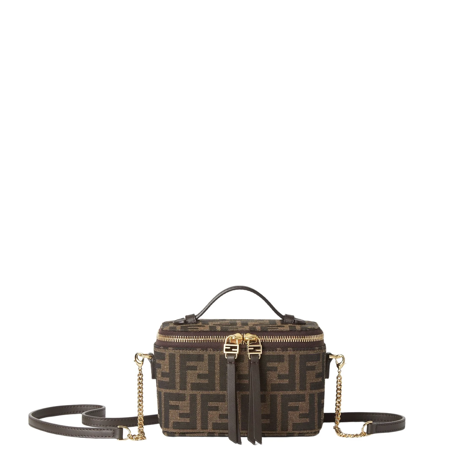 Vanity Tobacco Brown FF Jacquard Fabric Mini-Bag Vanity Tobacco Brown FF Jacquard Fabric Mini-Bag