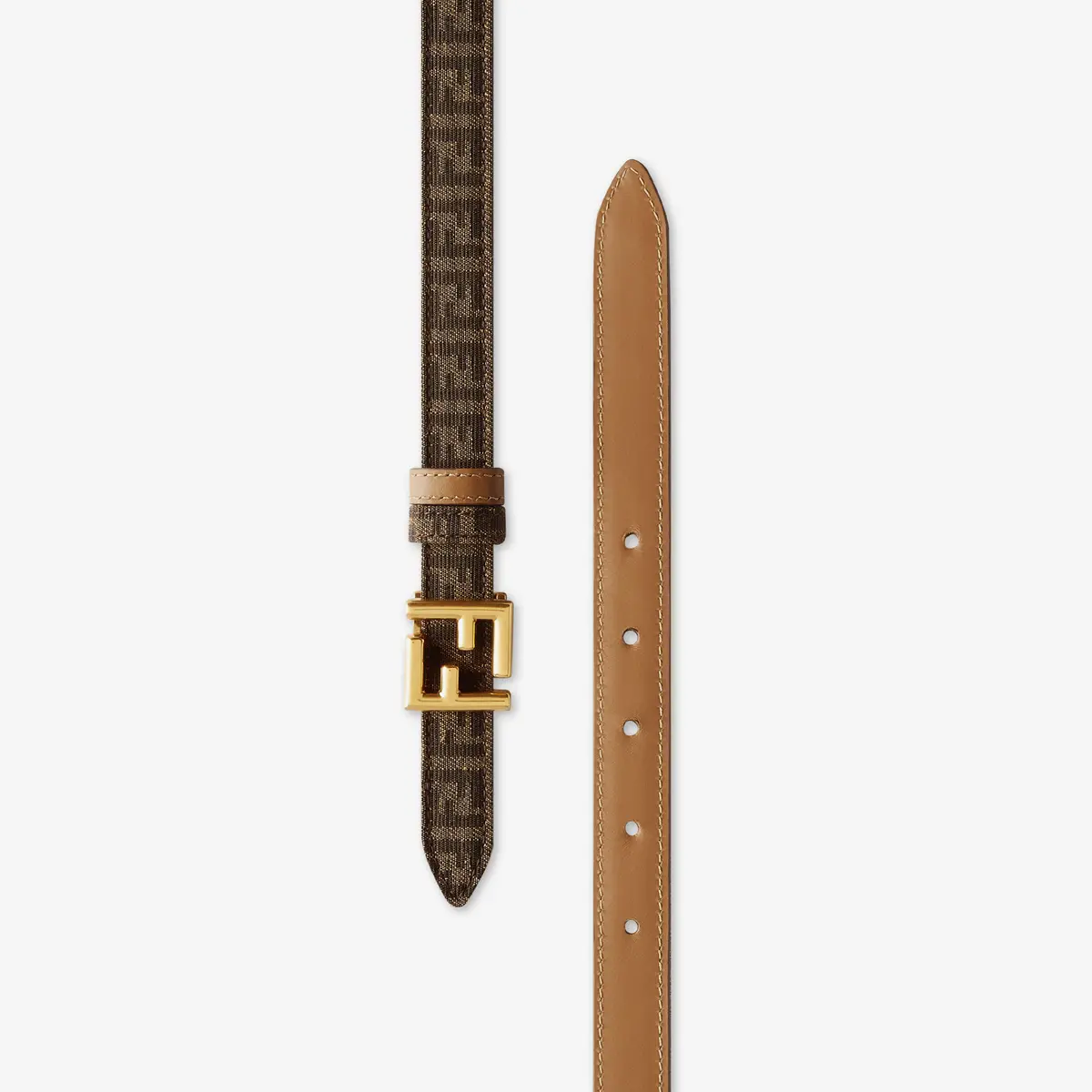 Fendi FF Jacquard and Beige Leather Reversible Belt | Thumbnail 3 Fendi FF Jacquard and Beige Leather Reversible Belt | Thumbnail 3